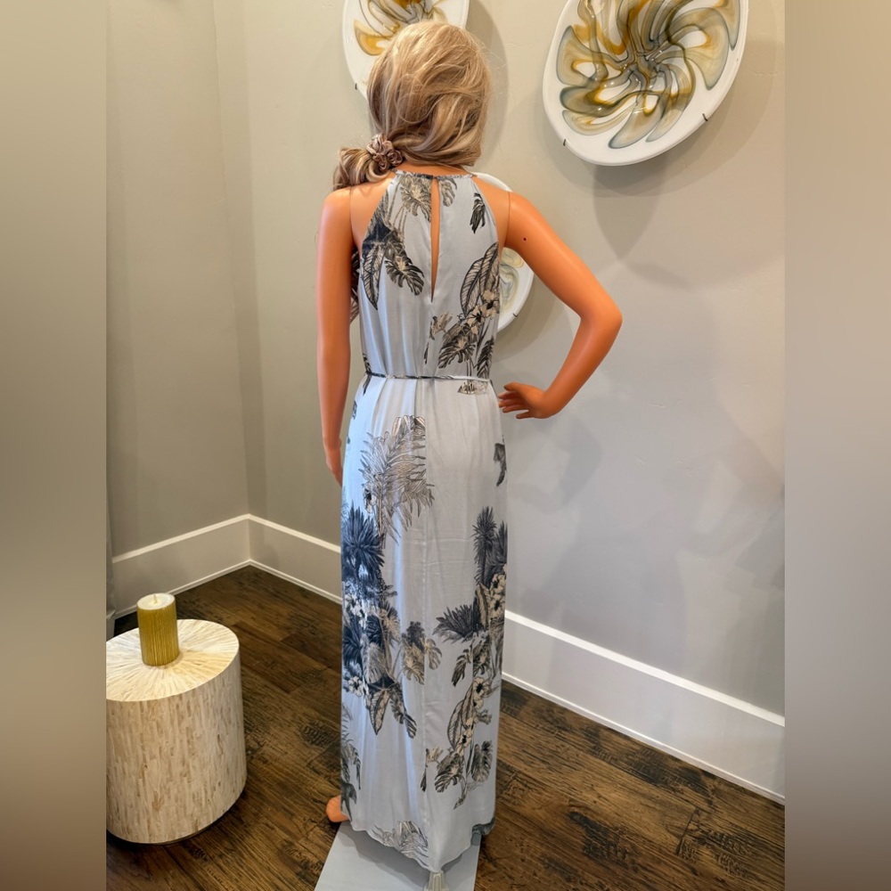 NEW MASSIMO DUTTI GORGEOUS ISLAND STYLE CLASSY MAXI DRESS W/A TIE AT THE WAIST - Picture 4 of 15